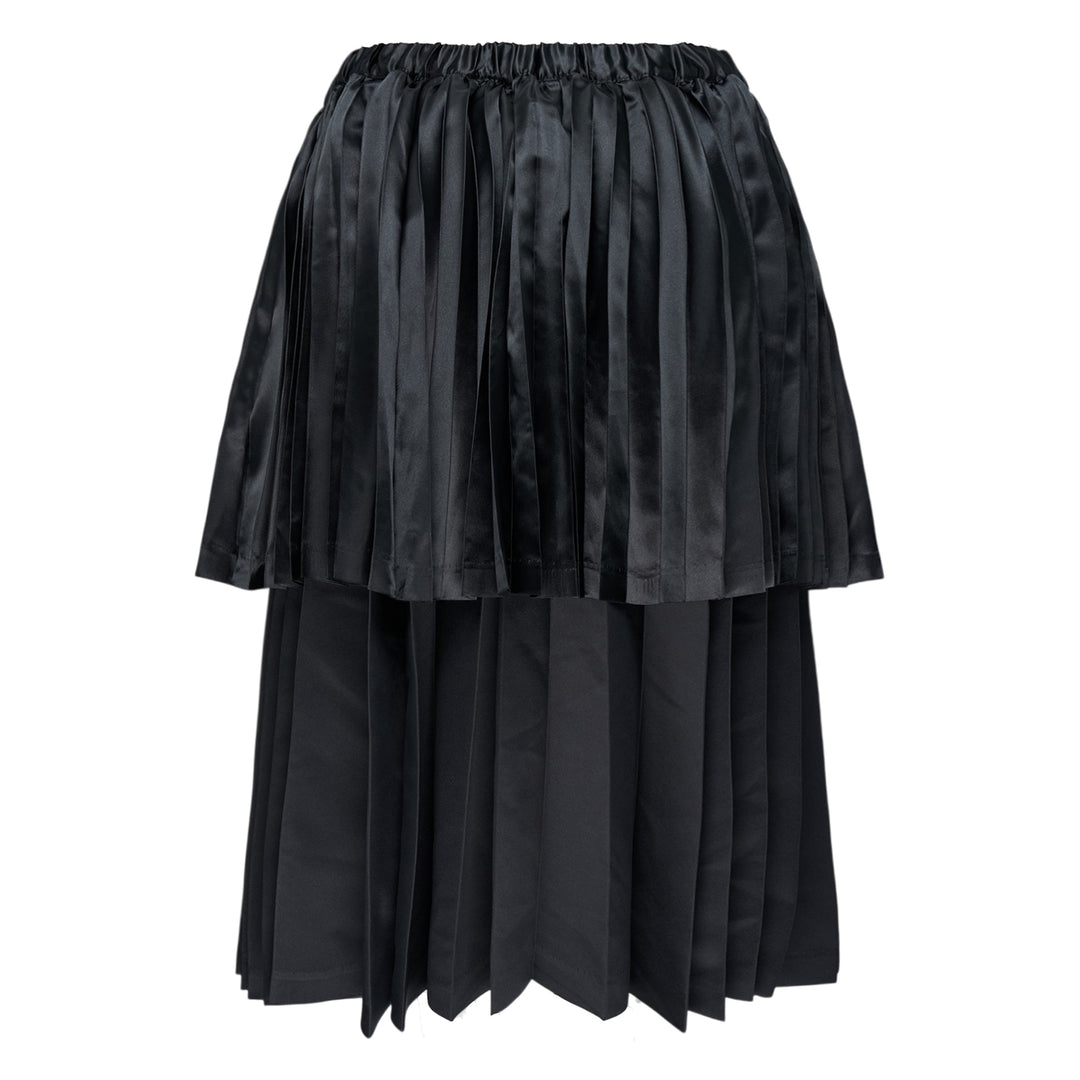 Satin Pleated Two-Tier Skirt