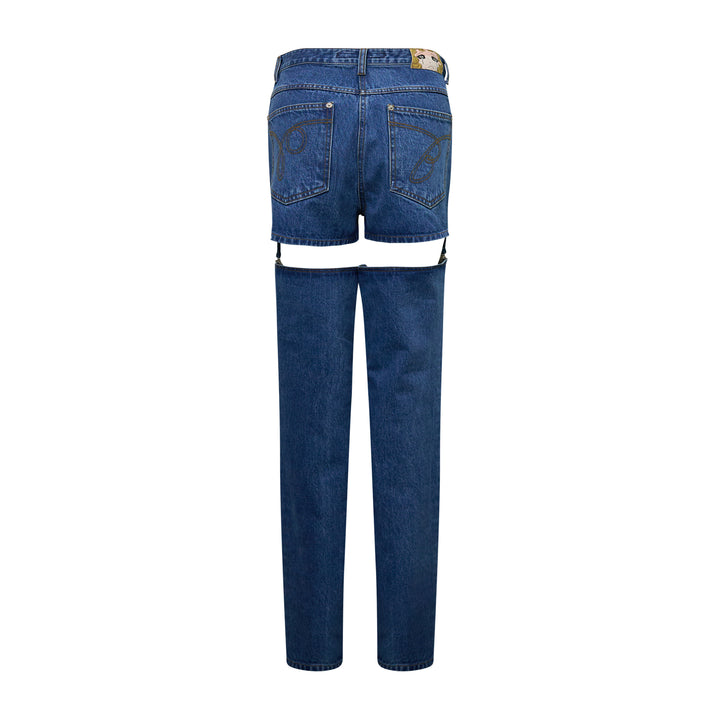 Blue Shorts Detachable Garter