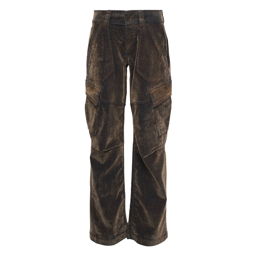 Women Flocked Denim Workwear Pants