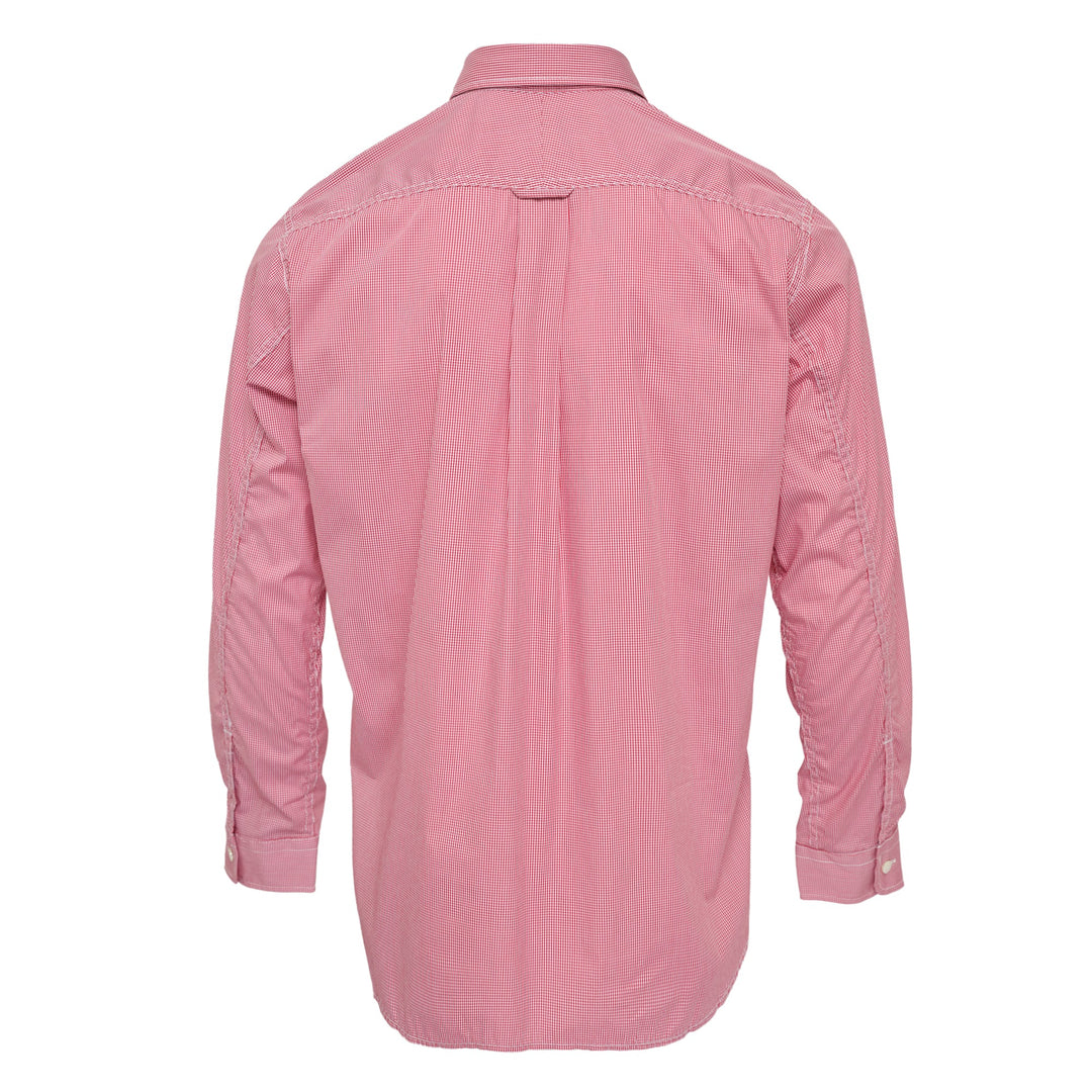 Red White Checked Long Sleeve Button Shirt