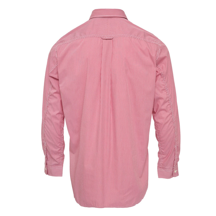 Red White Checked Long Sleeve Button Shirt