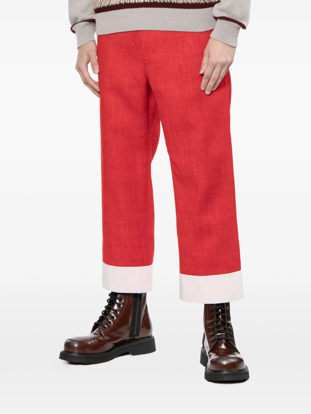 Red Oxford Wool Pants