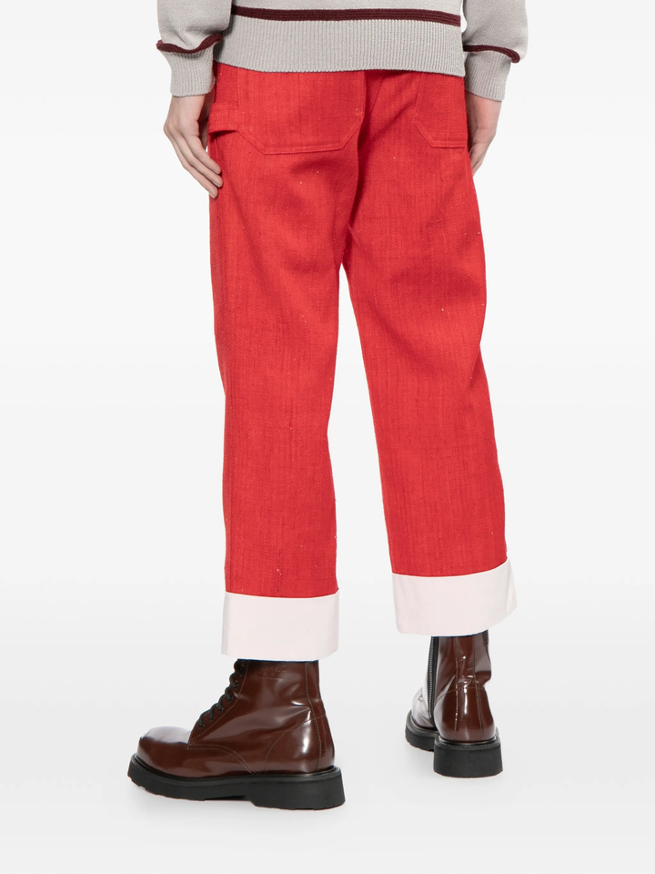 Red Oxford Wool Pants