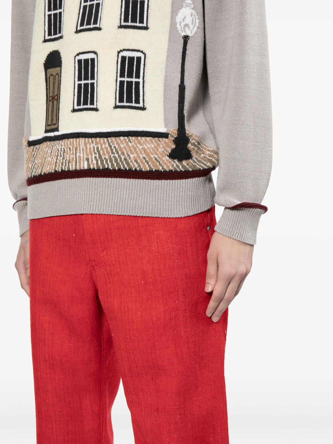 Red Oxford Wool Pants