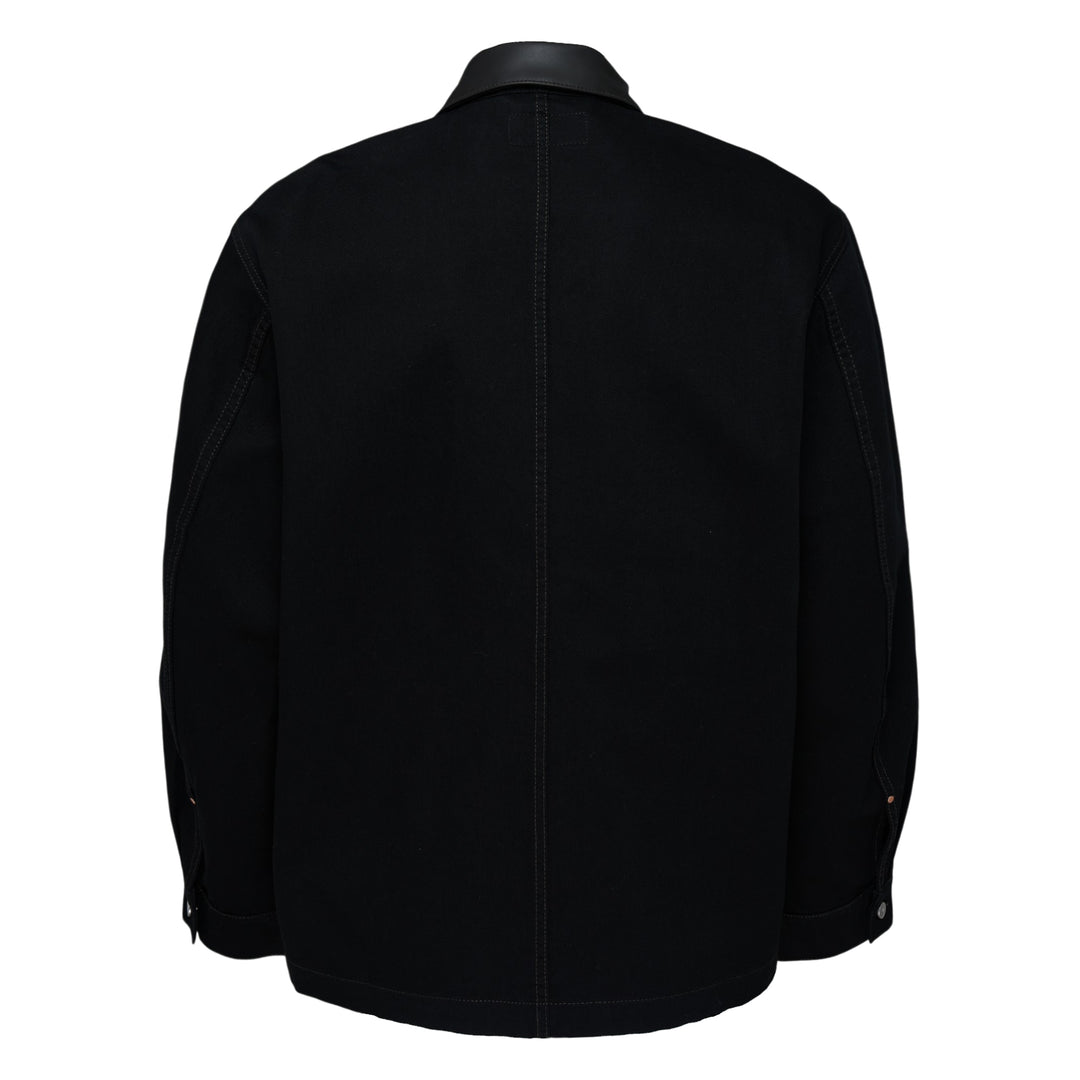LEMAIRE Workwear Overshirt With Leather Collar – Available at Club 21, Official Retailer in Singapore, Malaysia & Thailand with Global Shipping Online