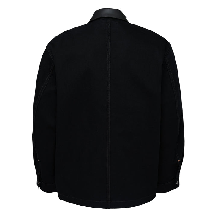 LEMAIRE Workwear Overshirt With Leather Collar – Available at Club 21, Official Retailer in Singapore, Malaysia & Thailand with Global Shipping Online