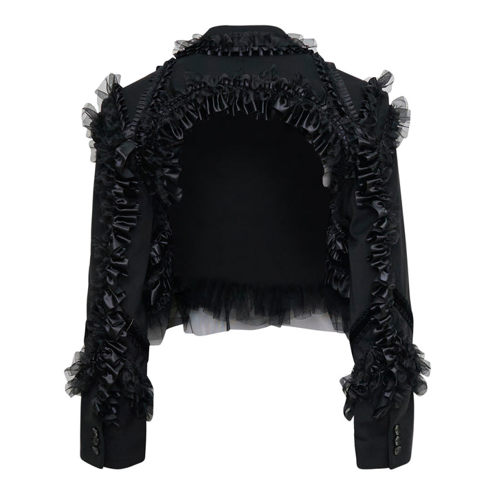 Noir Kei Ninomiya Wool Oxford x Nylon Tulle Jacket – Available at Club 21, Official Retailer in Singapore, Malaysia & Thailand with Global Shipping Online