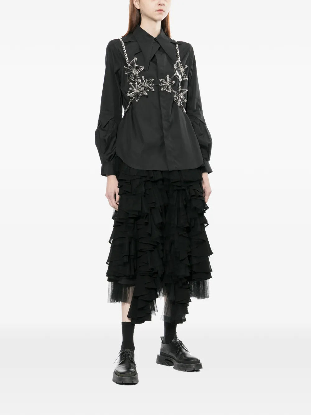 Wool Gabardine x Polyester Skirt