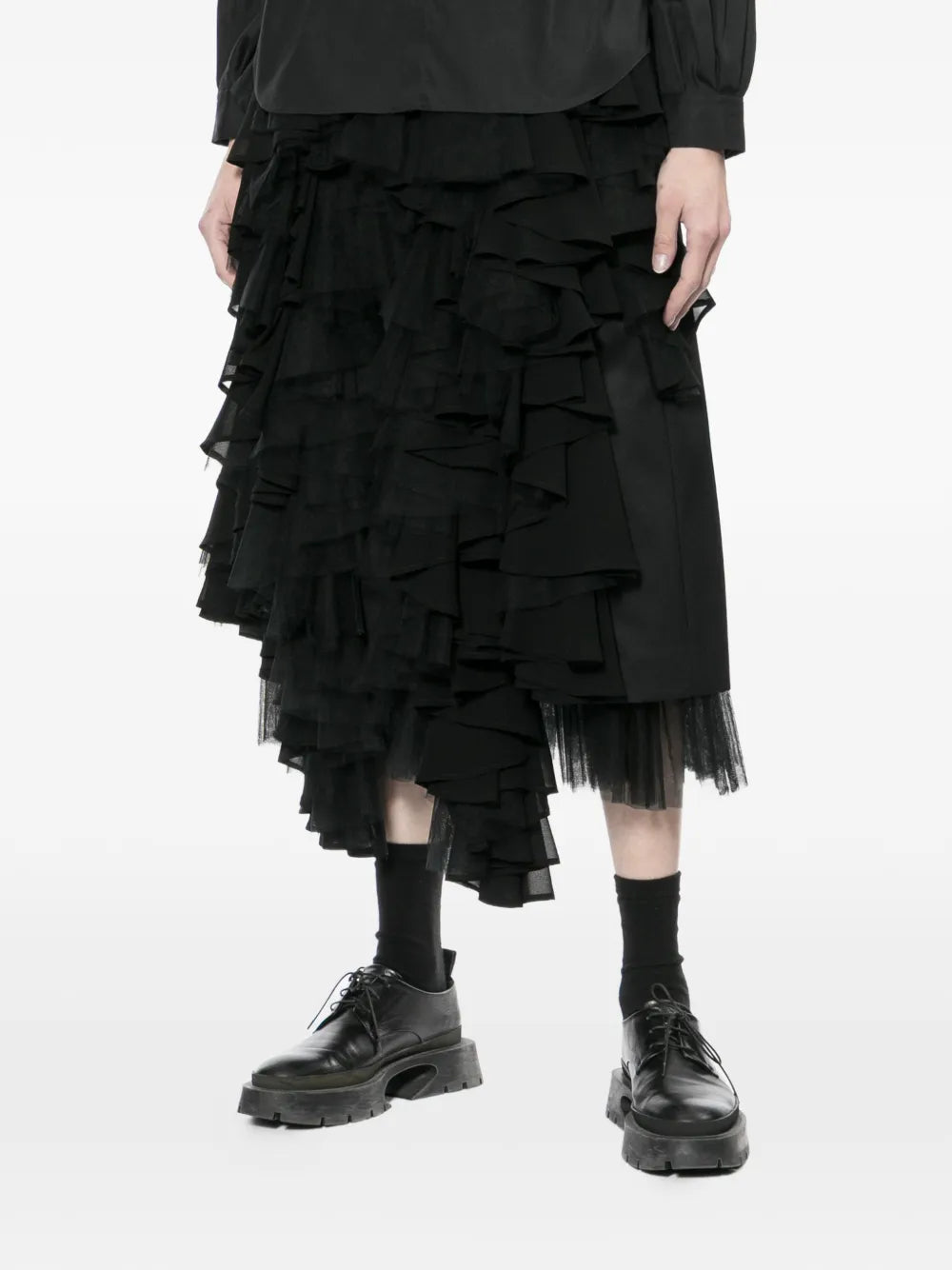 Wool Gabardine x Polyester Skirt