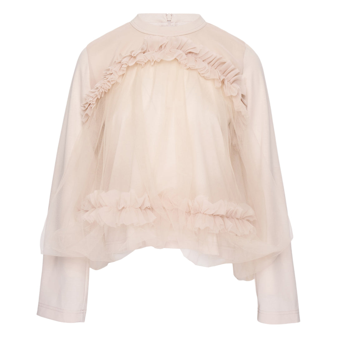 Cotton Ponte x Polyester Georgette Blouse