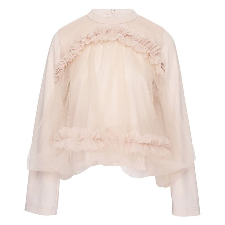 Cotton Ponte x Polyester Georgette Blouse