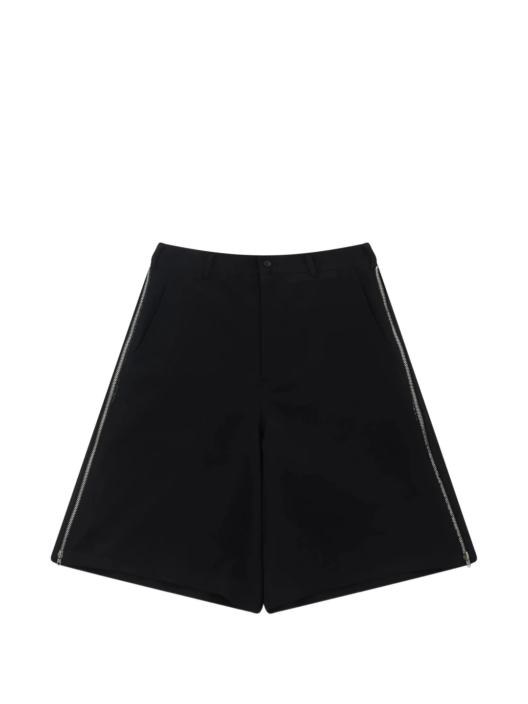 Black Side Zip Detail Shorts