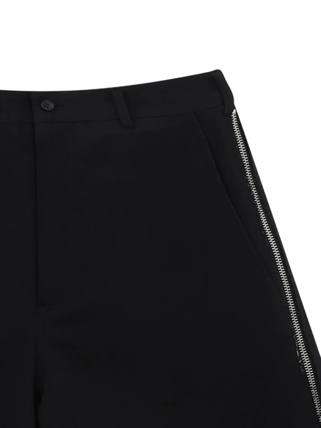 Black Side Zip Detail Shorts