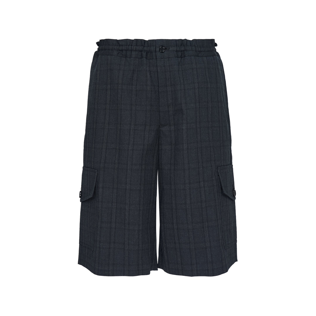 Checkered Elastic Band Shorts