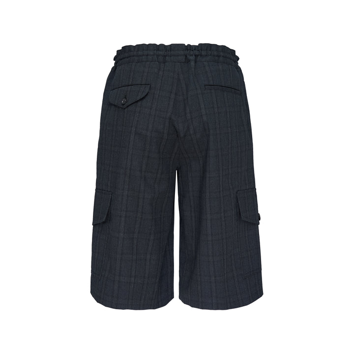 Checkered Elastic Band Shorts