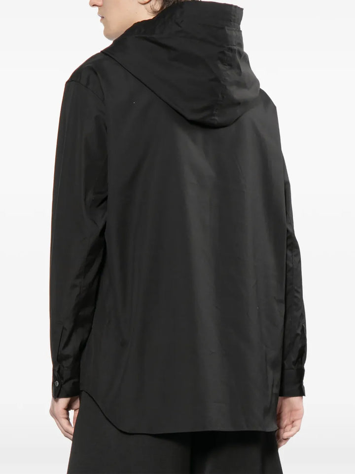 Drawstring Hood Long Sleeve Shirt