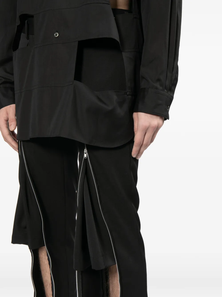 Zip-Up Detail Wool Pants