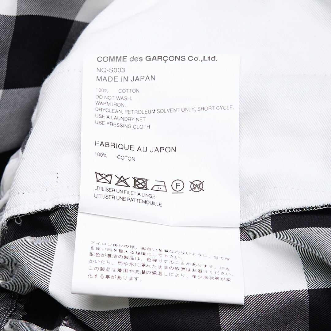 COMME des GARCONS GIRL Cotton Gingham Check Skirt – Available at Club 21, Official Retailer in Singapore, Malaysia & Thailand with Global Shipping Online
