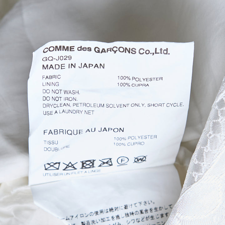 COMME des GARCONS Polyester Grosgrain Lace Pattern Jacket – Available at Club 21, Official Retailer in Singapore, Malaysia & Thailand with Global Shipping Online