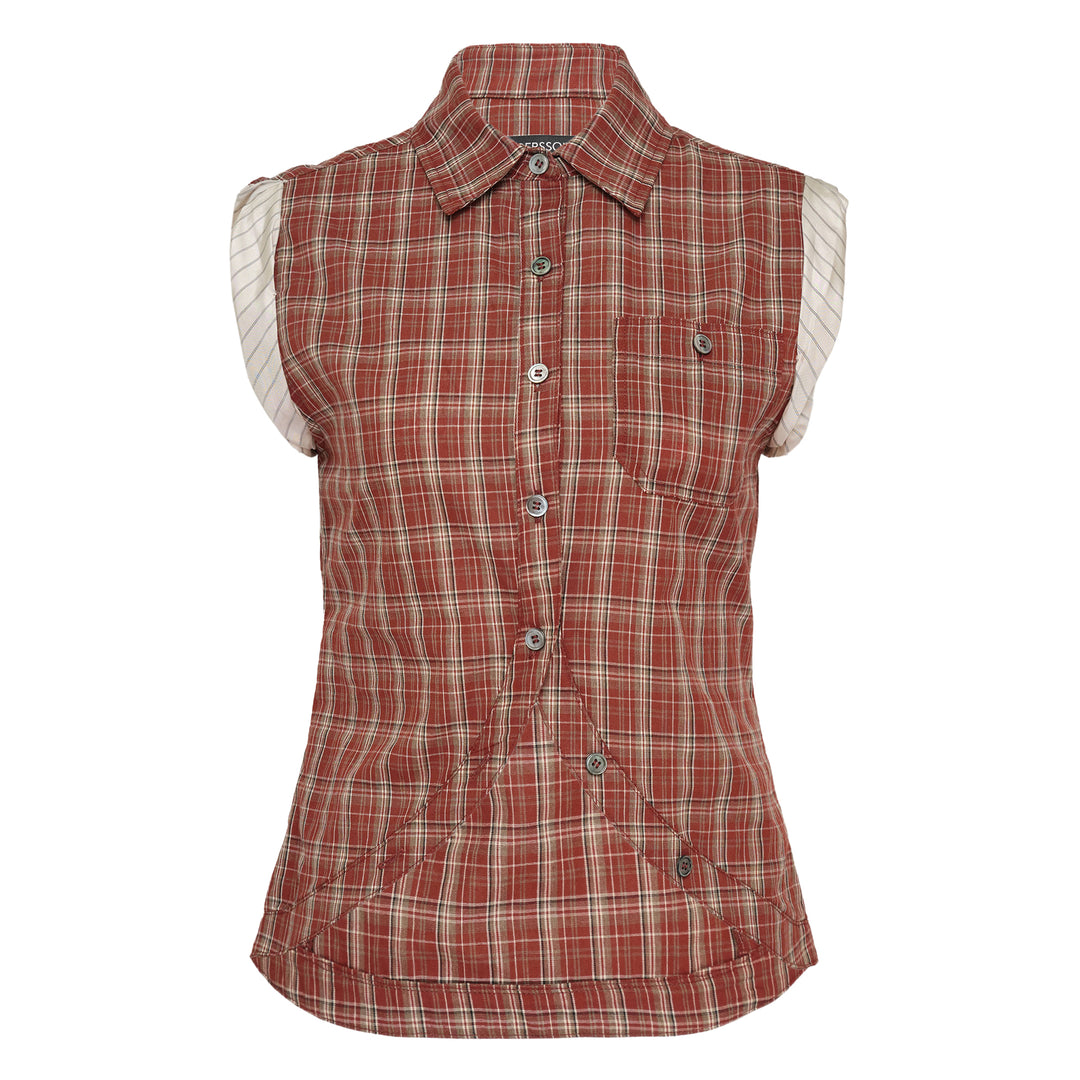 Check Sleeveless Shirt