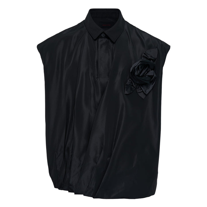 Draped Bubble Hem Pressed Rose Top