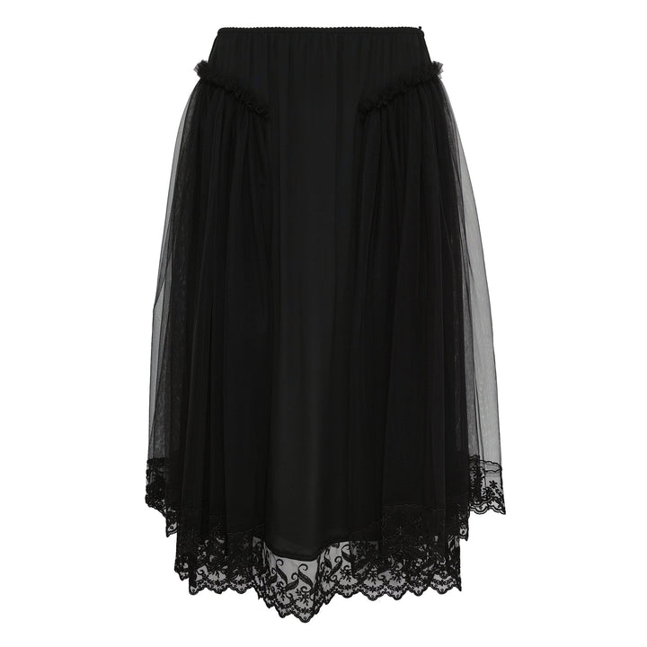 Hip Detail Lace Trim Skirt