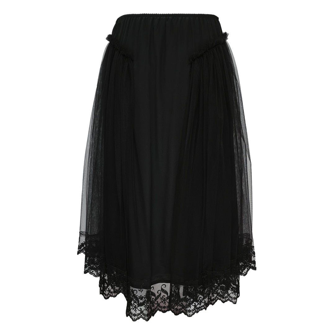 Hip Detail Lace Trim Skirt