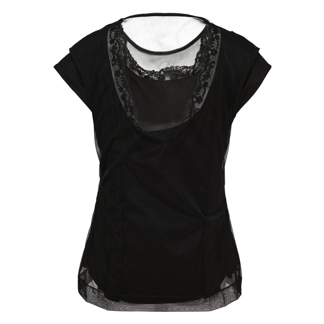 Simone Rocha Layered Liquid Cap Sleeve Lace Top – Available at Club 21, Official Retailer in Singapore, Malaysia & Thailand with Global Shipping Online