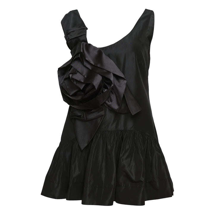 Pressed Rosette Tilted Neck Top