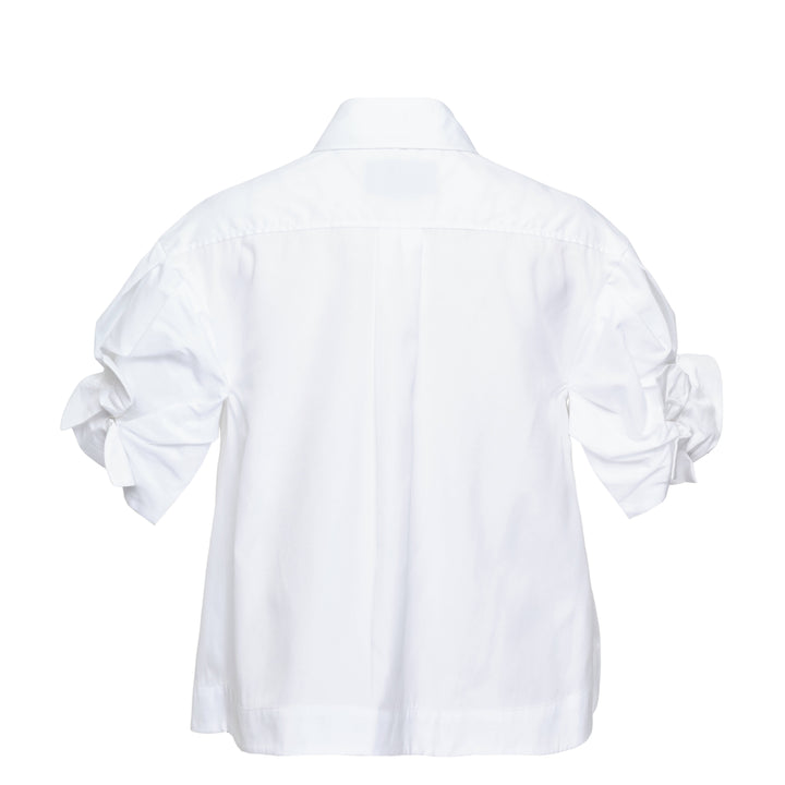 Cropped Rose Puff Sleeve Shirt