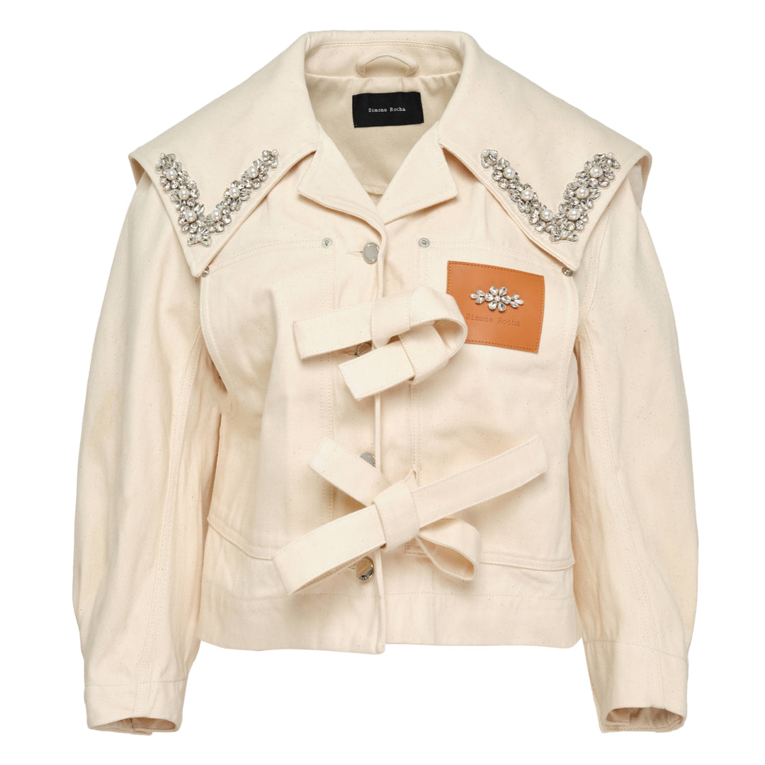 Simone Rocha Cropped Sailor Collar Workwear Bow Jacket – Available at Club 21, Official Retailer in Singapore, Malaysia & Thailand with Global Shipping Online