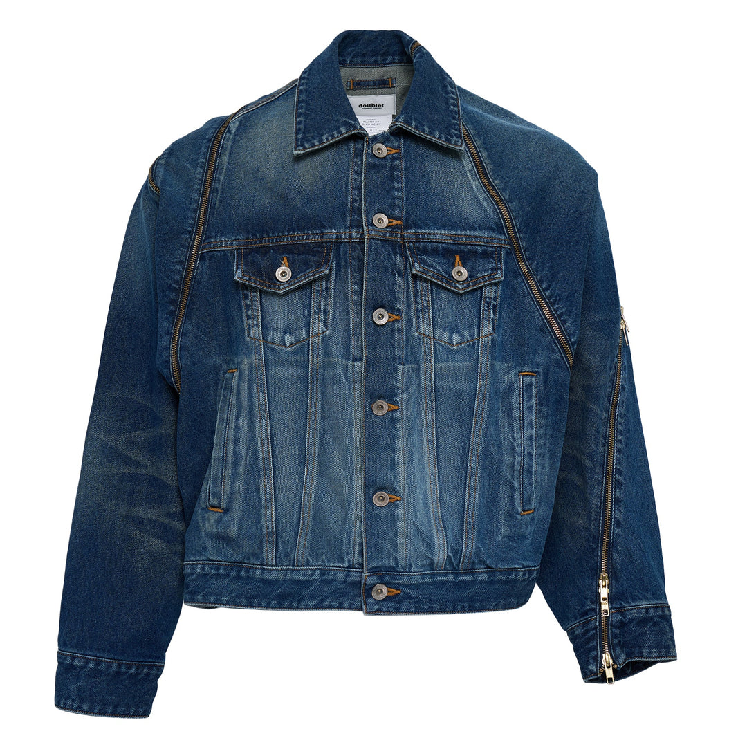 Filleted Zip Denim Jacket