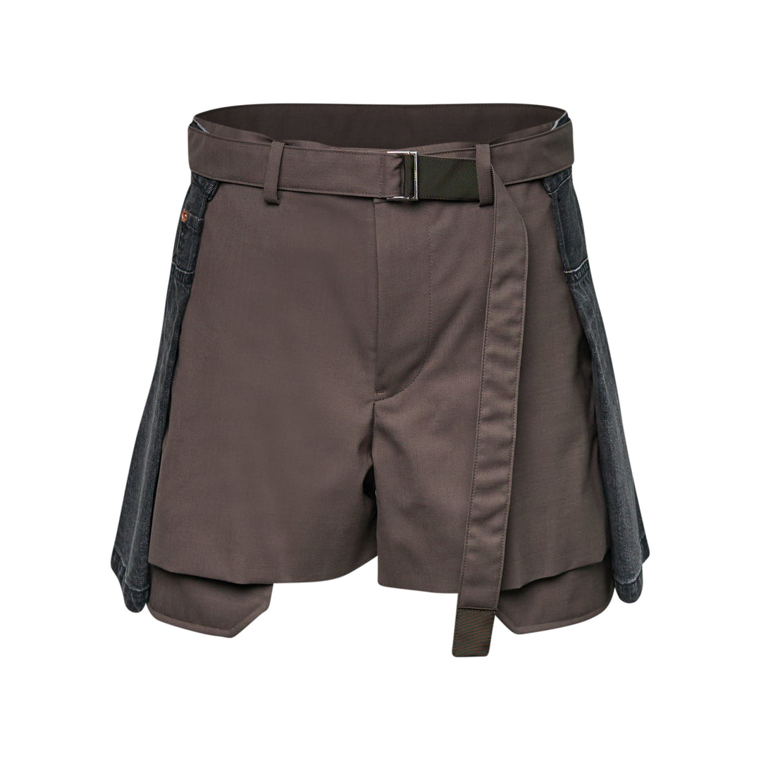 sacai Wool Suiting x Denim Shorts – Available at Club 21, Official Retailer in Singapore, Malaysia & Thailand with Global Shipping Online