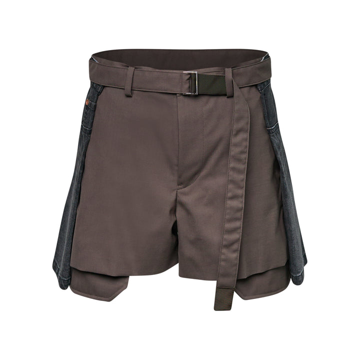 sacai Wool Suiting x Denim Shorts – Available at Club 21, Official Retailer in Singapore, Malaysia & Thailand with Global Shipping Online