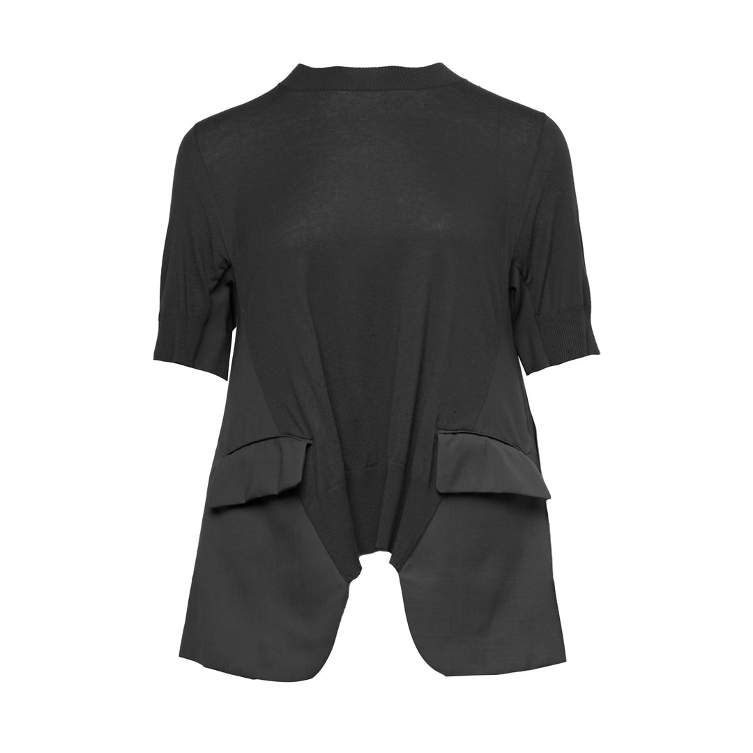 Wool Suiting x Cotton Knit Pullover