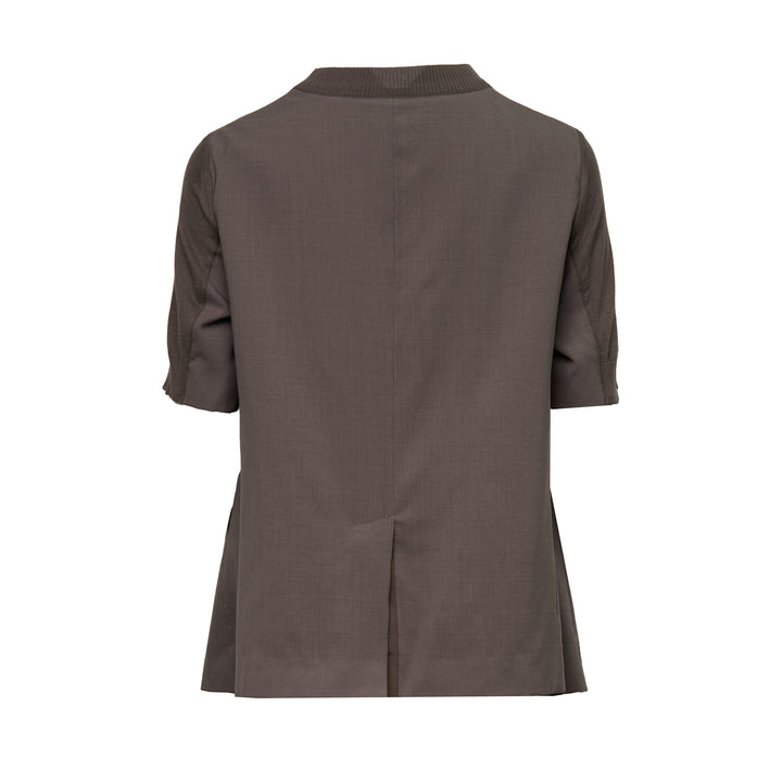 Wool Suiting x Cotton Knit Pullover