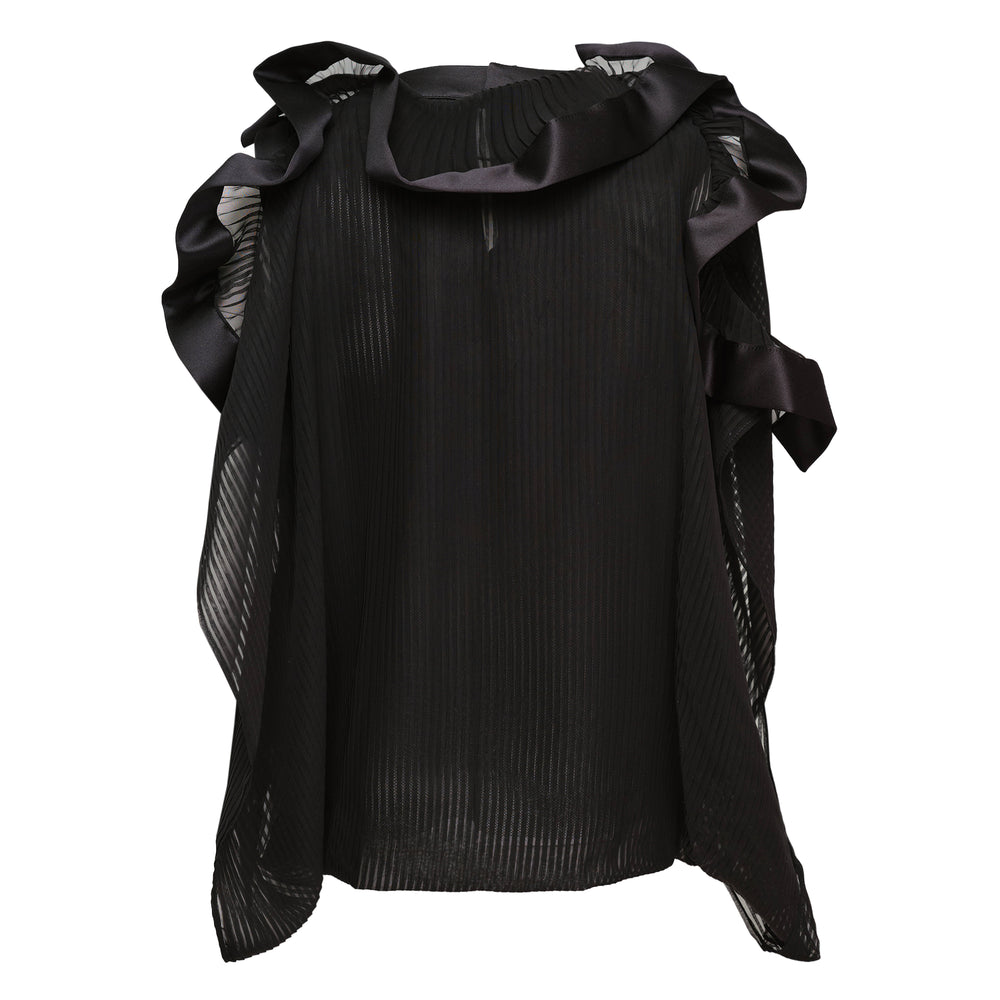 sacai Satin x Chiffon Embroidery Pullover - view 2