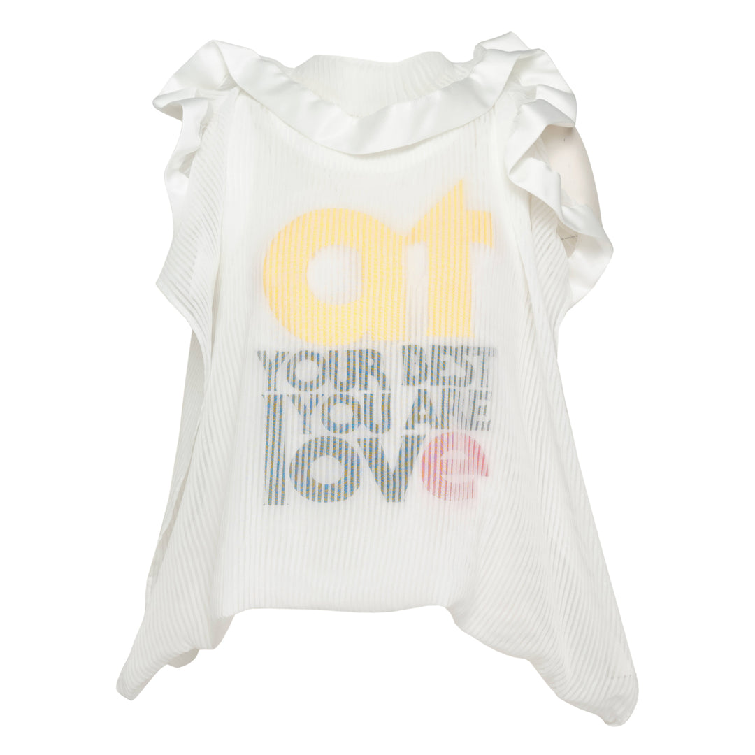 Satin x Chiffon Embroidery Top