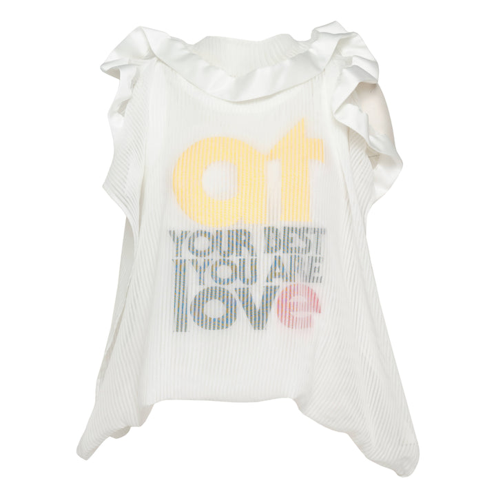 Satin x Chiffon Embroidery Top
