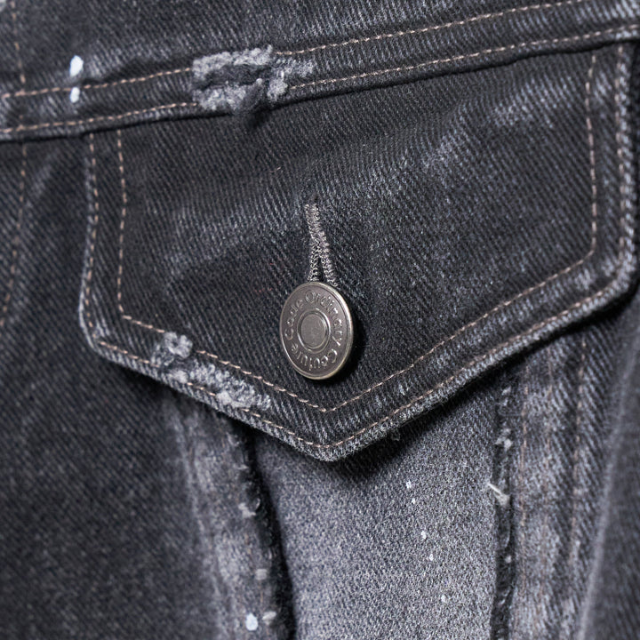 Skull Biker Denim Vest