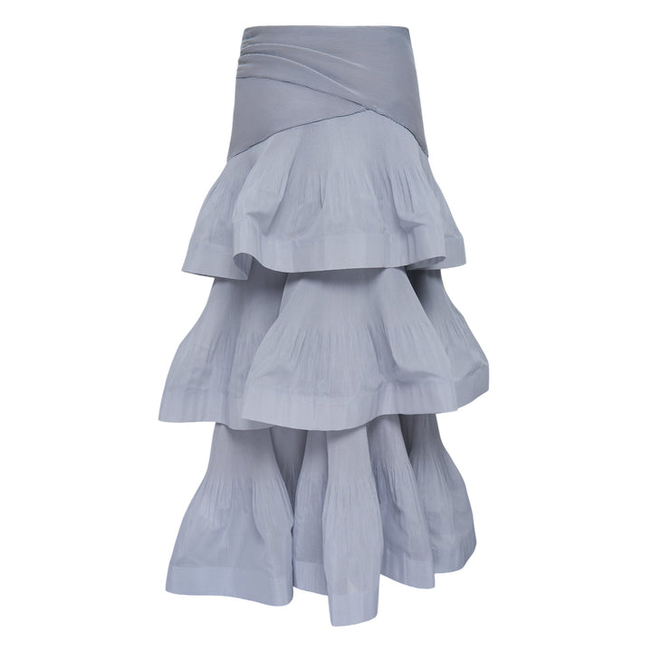Pleated Tiered Midi Skirt