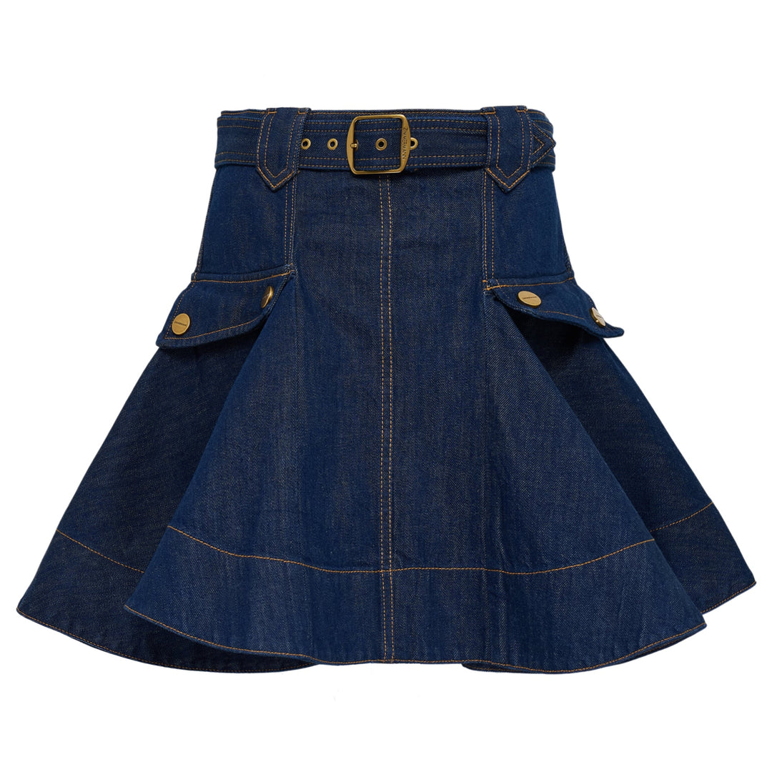 Denim Cargo Mini Skirt
