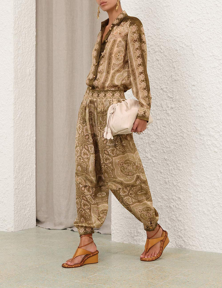 Luna Satin Harem Pants