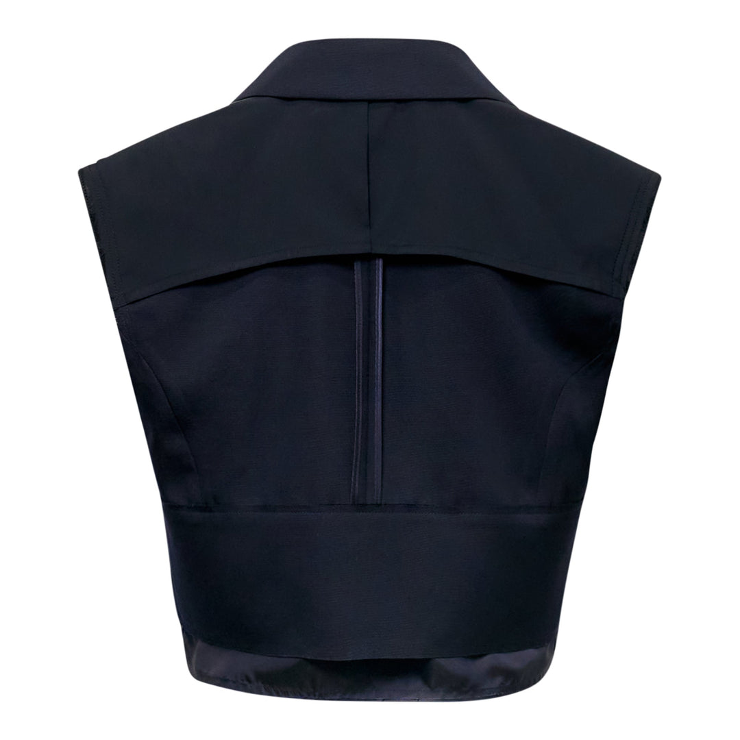 Exposed Layer Cropped Vest