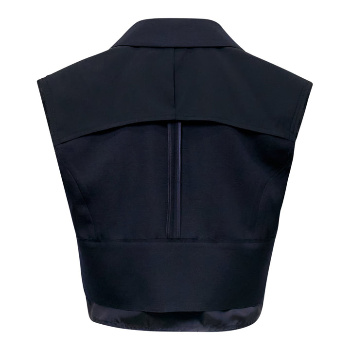 Exposed Layer Cropped Vest