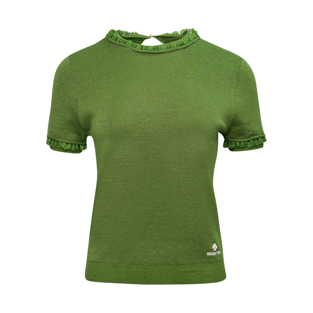 SHUSHU/TONG Raw-Edge Mock Neck Short-Sleeve Top – Available at Club 21, Official Retailer in Singapore, Malaysia & Thailand with Global Shipping Online
