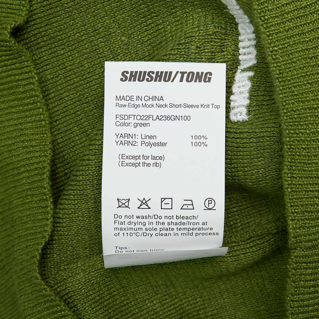 SHUSHU/TONG Raw-Edge Mock Neck Short-Sleeve Top – Available at Club 21, Official Retailer in Singapore, Malaysia & Thailand with Global Shipping Online