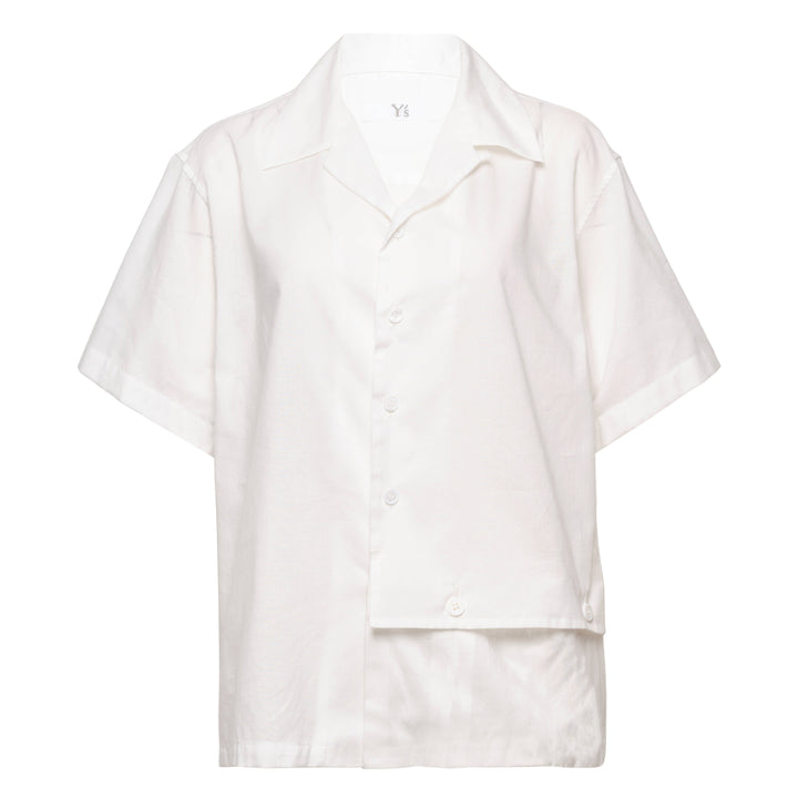 Open Collar Short Sleeve Blouse