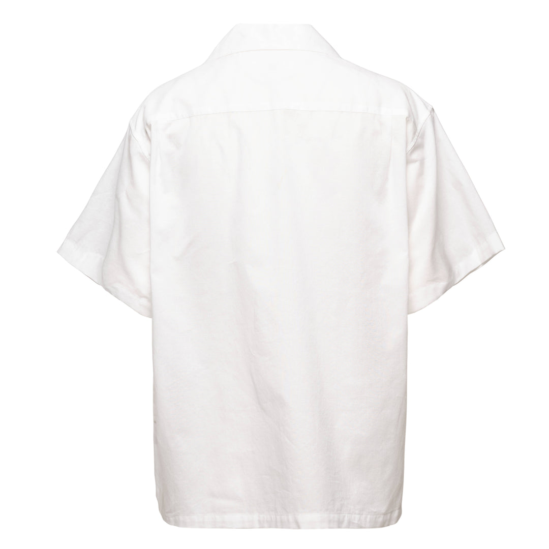 Open Collar Short Sleeve Blouse