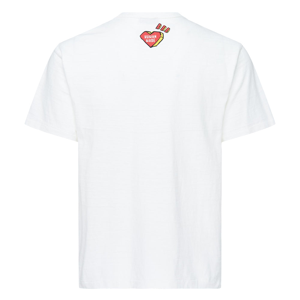 Human Made Graphic Short Sleeve Tee in black, featuring a retro sci-fi illustration of a spaceman and robot with arched Human Made logo and 'The Future Is In The Past' slogan on the chest